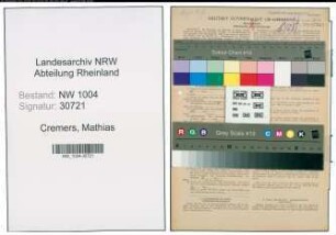 Entnazifizierung Mathias Cremers , geb. 06.04.1888 (Lokputzer)