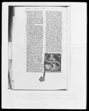 Heisterbacher Bibel — Initiale S, darin Christus und der im Wasser versunkene David, Folio 242verso