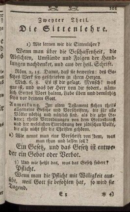 Zweyter Theil. Die Sittenlehre.