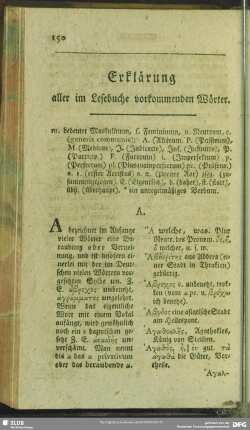 Erklärung aller im Lesebuch vorkommenden Wörter