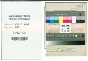 Entnazifizierung Karl Becker , geb. 02.07.1893 (Former)