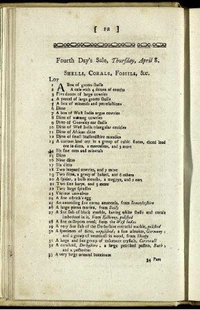 Fourth Day's Sale, Thursday, April 8.