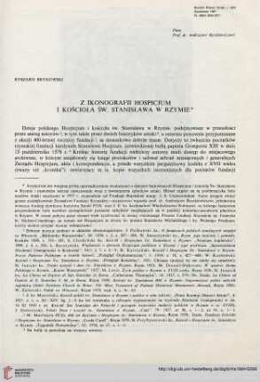 14: Z ikonografii Hospicjum i kościoła Św. Stanisława w Rzymie