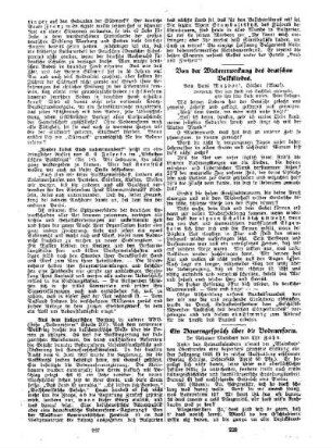 Von der Wiedererweckung des deutschen Volksliedes