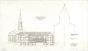 Gsaenger, Gustav; München, Theatinerstr.; Bayerisches Kultusministerium, Erweiterung - Erweiterungsbau, Endgültiges Vorprojekt (Schnitt)