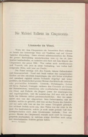 Die Malerei Italiens im Cinquecento.