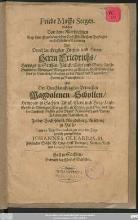 Friede Macht Seegen