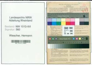 Entnazifizierung Hermann Wiescher , geb. 03.12.1893 (Former)