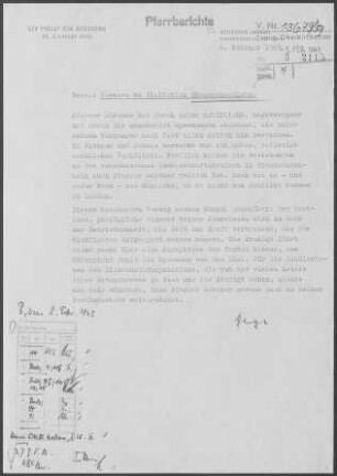 Großsachsenheim: Visitationsbericht mit Pfarrbericht 1962