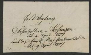Postvertrag zwischen Württemberg und Hohenzollern-Hechingen, 1807.