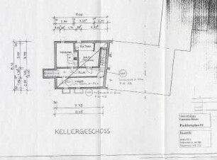 Bauzeichnung der Gaststätte Römer: Kellergeschoss
