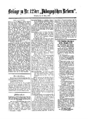 VIII. Deutscher Lehrertag zu Berlin, Pfingsten 1890 : Beilage zu Nr. 12 der "Pädagogischen Reform"