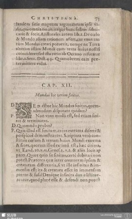 Cap. XII. Mundus hic utrùm finitus