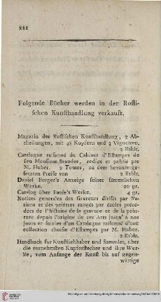 Folgende Bücher werden in der Rostischen Kunsthandlung verkauft