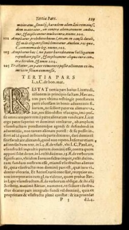 Tertia Pars L. 1. C. de bon. mat.