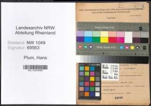 Entnazifizierung Hans Plum , geb. 24.06.1911 (Gaertner)