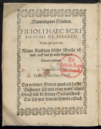 Warnung vor Sünden.