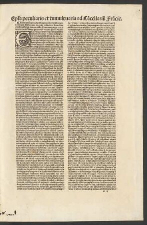 Epistola peculiaris et tumultuaria ad Cancellarium Francie.