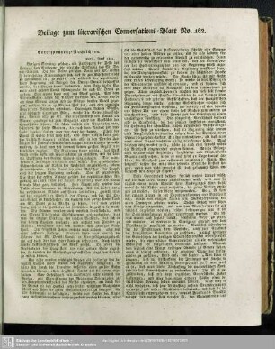 Beilage zum literarischen Conversations-Blatt No. 162
