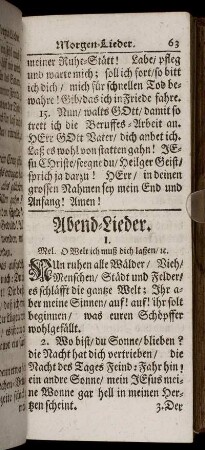 Abend-Lieder. - Buß-Lieder.