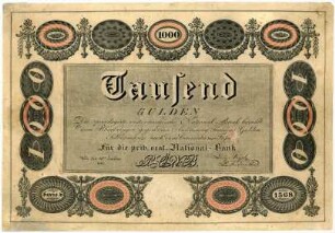 Geldschein, 1.000 Gulden, 23.6.1825