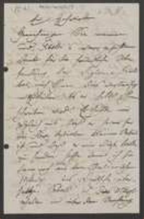 Brief von August Kanitz an Unbekannt