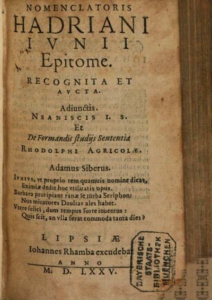 Nomenclatoris Epitome