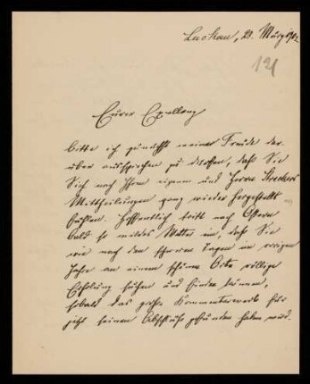 121: Brief von Friedrich Ritgen an Gottlieb Planck, Luckau (Landkreis Dahme-Spreewald), 23.3.1902