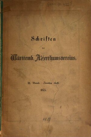Schriften des Württembergischen Alterthums-Vereins, 2