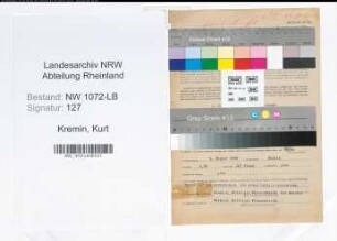 Entnazifizierung Kurt Kremin , geb. 04.08.1896 (Landgerichtsrat)