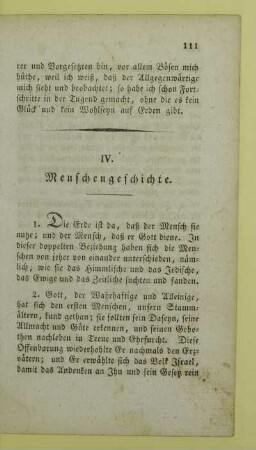 IV. Menschengeschichte