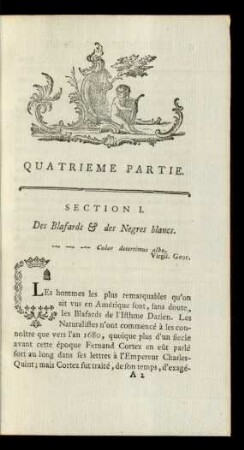 Section I. Des Blafards et des Negres blancs.
