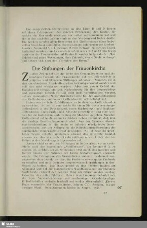 Die Stiftungen der Frauenkirche