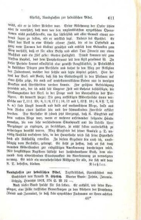 611-613 [Rezension] Ehrlich, Arnold Bogumil, Jesaia, Jeremia