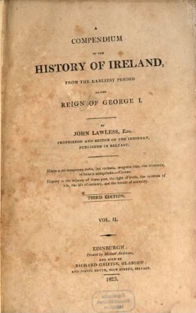 A compendium of the history of Ireland : from the earliest period to the reign of George I., 2