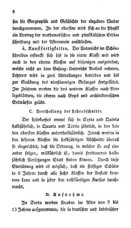 C. Vertheilung der Lehrabschnitte