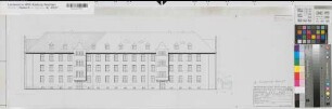 Münster (Münster) Portsmouth-Kaserne Block 4 Westansicht 1971 1 : 100 30 x 92 Pause Finanzbauamt Münster