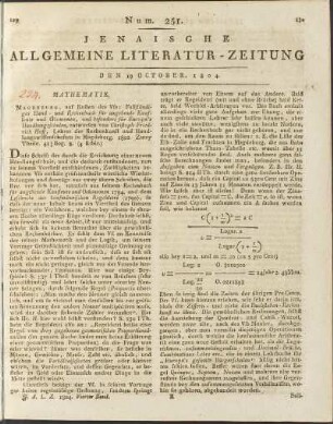 Num. 251. Den 19. October 1804