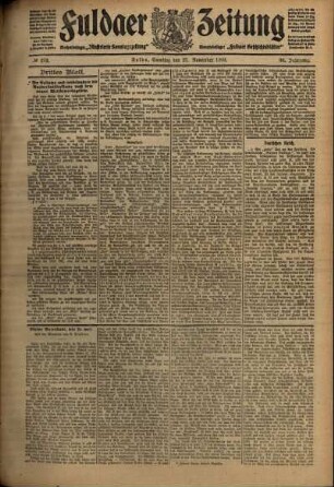 Dritte Ausgabe vom Samstag, den 27. November 1909.