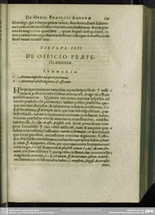 Titulus XLII. De Officio Praefecti annonae