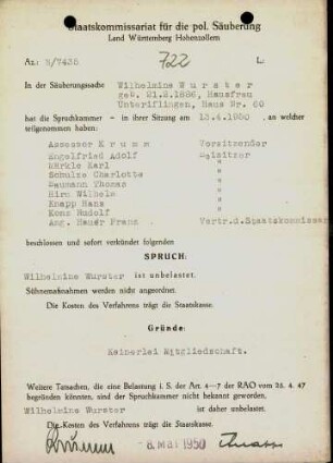 Wurster, Wilhelmine
