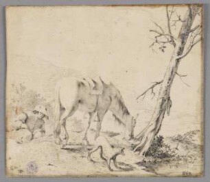 Reiter, Pferd und Hund