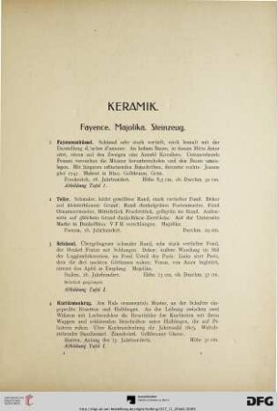 Keramik (Nr. 1-40)