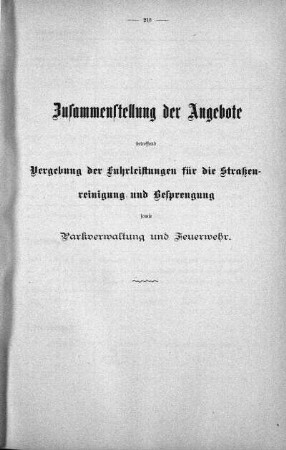 Zusammenstellung der Angebote, 08. Mai 1901