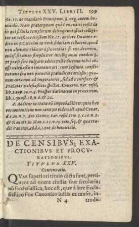 De Censibus; Exactionibus Et Procurationibus. Titulus XXV.