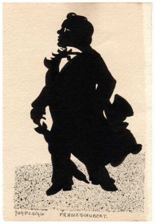 Scherenschnitt von Franz Schubert (1797-1828)
