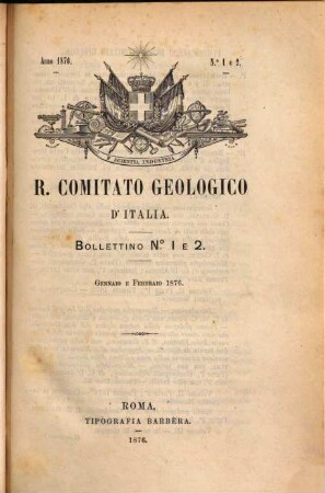 Bollettino del R. Comitato Geologico d'Italia. 7. 1876