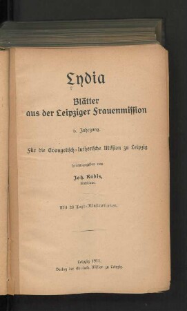 5.1911: Lydia : Bl. aus d. Leipziger Frauenmission