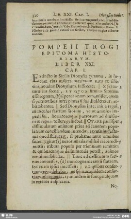 Pompeii Trogi Epitoma Historiarum, Liber XXI.