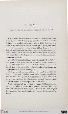 Chapitre V: Palais d’Adrien ou de Licinius. Temple de Sérapis et Isis
